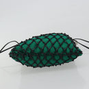 PRADA Chain Shoulder Bag Satin Green Auth 127567-9
