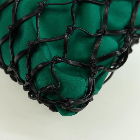 PRADA Chain Shoulder Bag Satin Green Auth 127567M