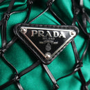 PRADA Chain Shoulder Bag Satin Green Auth 127567M-20
