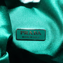 PRADA Chain Shoulder Bag Satin Green Auth 127567M-21