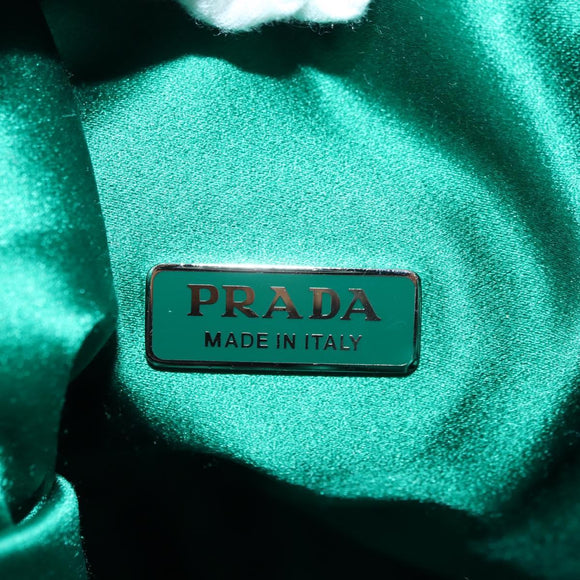 PRADA Chain Shoulder Bag Satin Green Auth 127567M