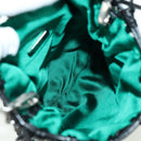 PRADA Chain Shoulder Bag Satin Green Auth 127567M-9