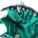 PRADA Chain Shoulder Bag Satin Green Auth 127567M-22