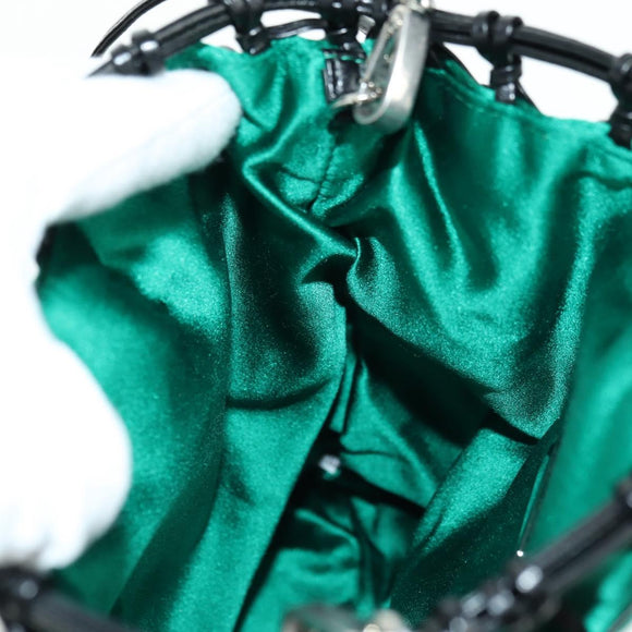 PRADA Chain Shoulder Bag Satin Green Auth 127567M