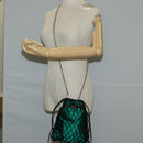 PRADA Chain Shoulder Bag Satin Green Auth 127567M-24