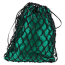 PRADA Chain Shoulder Bag Satin Green Auth 127567M-2