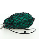 PRADA Chain Shoulder Bag Satin Green Auth 127567M-3