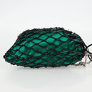 PRADA Chain Shoulder Bag Satin Green Auth 127567M-4