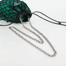 PRADA Chain Shoulder Bag Satin Green Auth 127567M-7