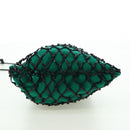 PRADA Chain Shoulder Bag Satin Green Auth 127567M-8