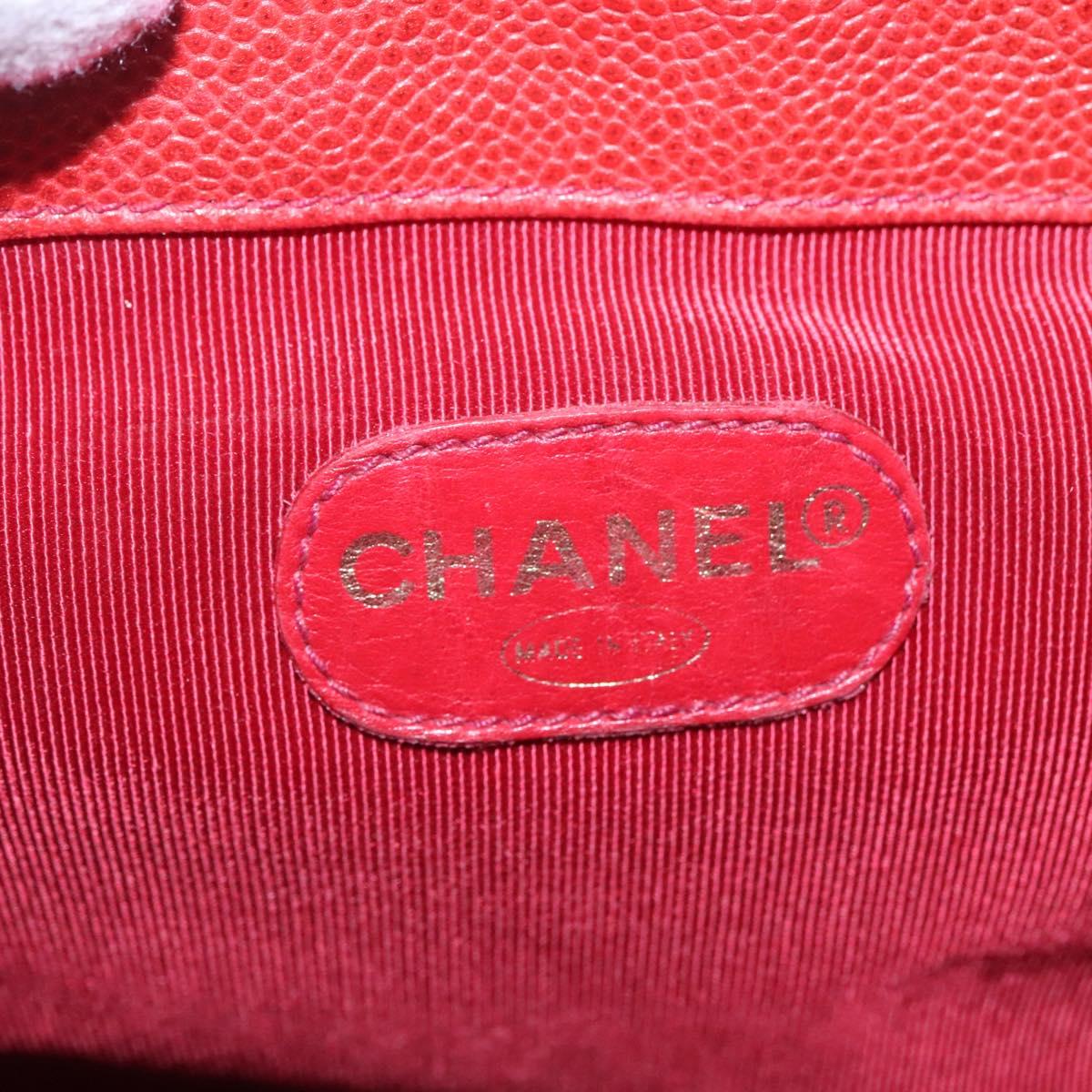 CHANEL Grained Calf Skin Backpack Grained Calf Skin Red Gold CC Auth 127574 CHANEL Gabrielle Chevron Aged Calfskin Leather Backpack Bag Red main image 3
