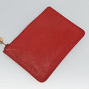 CHANEL Caviar Skin Backpack Caviar Skin Red Gold CC Auth 127574-19