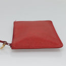 CHANEL Caviar Skin Backpack Caviar Skin Red Gold CC Auth 127574-21