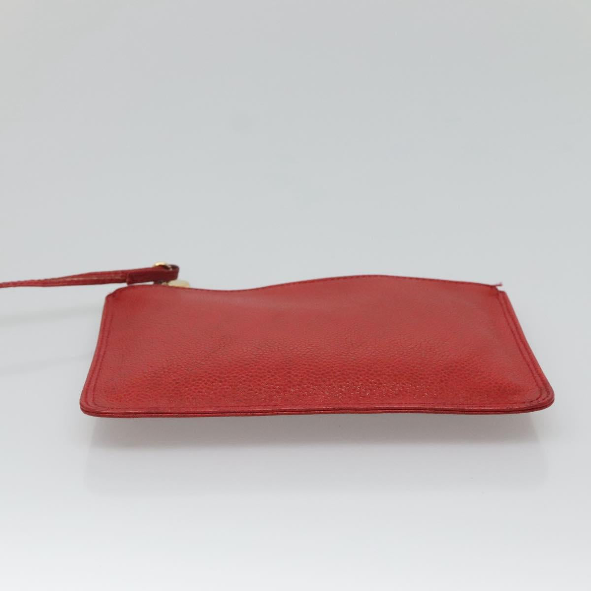 CHANEL Caviar Skin Backpack Caviar Skin Red Gold CC Auth  display picture 3