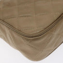 CHANEL Matelasse Chain Shoulder Bag Lamb Skin Beige Gold CC Auth 127575-15