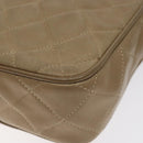 CHANEL Matelasse Chain Shoulder Bag Lamb Skin Beige Gold CC Auth 127575-16