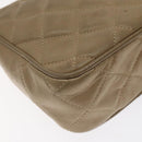 CHANEL Matelasse Chain Shoulder Bag Lamb Skin Beige Gold CC Auth 127575-17