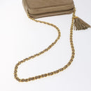 CHANEL Matelasse Chain Shoulder Bag Lamb Skin Beige Gold CC Auth 127575-7