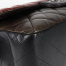 CHANEL Big Matelasse Chain Shoulder Bag Lamb Skin Brown CC Auth 127578SM-10