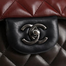 CHANEL Big Matelasse Chain Shoulder Bag Lamb Skin Brown CC Auth 127578SM-14