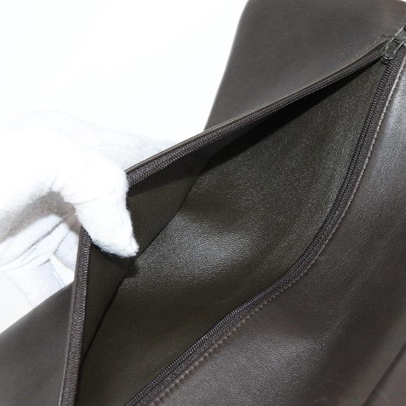 CHANEL Big Matelasse Chain Shoulder Bag Lamb Skin Brown CC Auth 127578SM