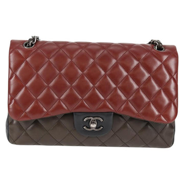 CHANEL Big Matelasse Chain Shoulder Bag Lamb Skin Brown CC Auth 127578SM - 0