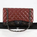 CHANEL Big Matelasse Chain Shoulder Bag Lamb Skin Brown CC Auth 127578SM-28