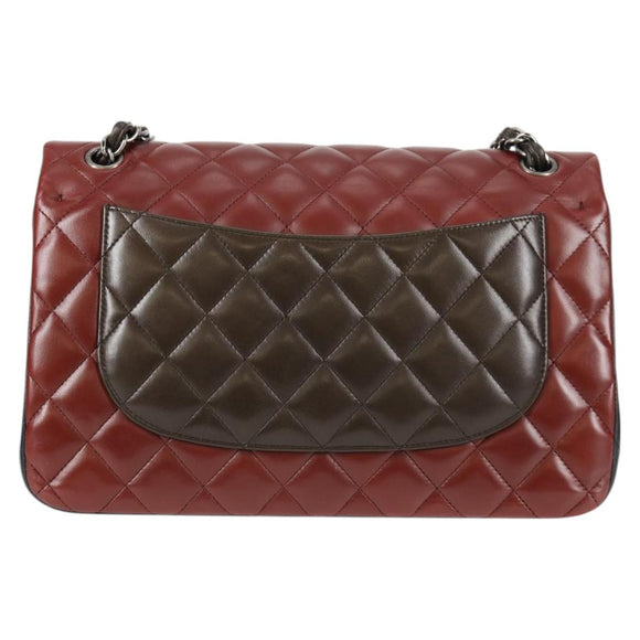 CHANEL Big Matelasse Chain Shoulder Bag Lamb Skin Brown CC Auth 127578SM