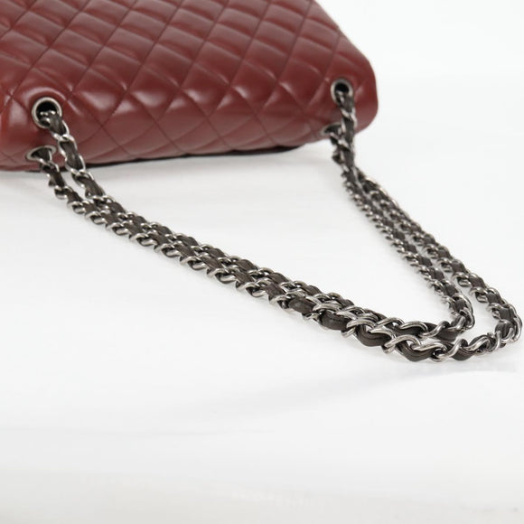 CHANEL Big Matelasse Chain Shoulder Bag Lamb Skin Brown CC Auth 127578SM