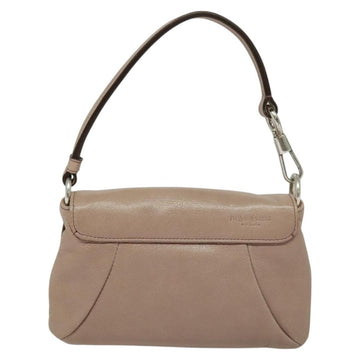 SAINT LAURENT Accessory Pouch Leather Beige Silver Auth 127580 - 0