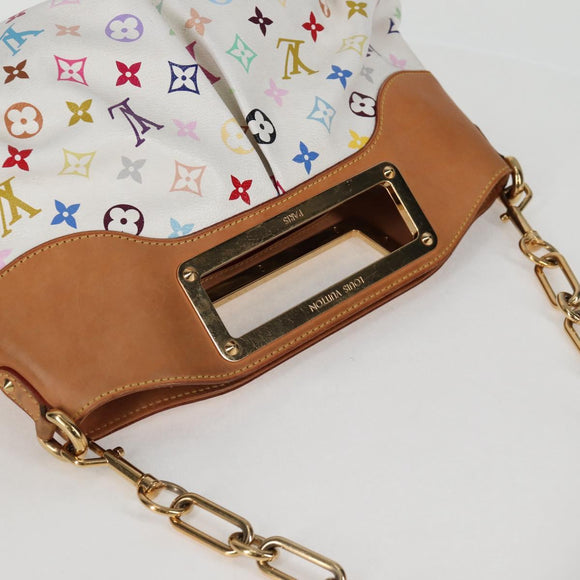 LOUIS VUITTON Monogram Multicolor Judy MM Bag 2Way White M40255 LV Auth 127584V