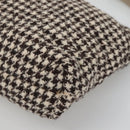 CHANEL Matelasse Shoulder Bag Wool Gray Gold CC Auth 127587V-15