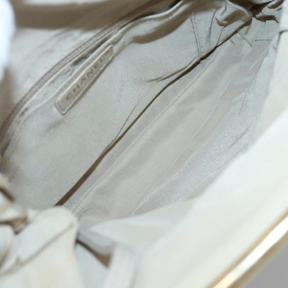 CHANEL Matelasse Shoulder Bag Wool Gray Gold CC Auth 127587V