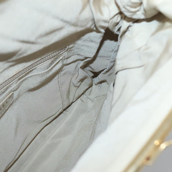 CHANEL Matelasse Shoulder Bag Wool Gray Gold CC Auth 127587V