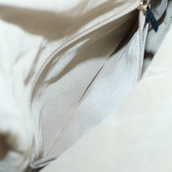 CHANEL Matelasse Shoulder Bag Wool Gray Gold CC Auth 127587V