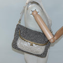 CHANEL Matelasse Shoulder Bag Wool Gray Gold CC Auth 127587V-25