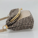 CHANEL Matelasse Shoulder Bag Wool Gray Gold CC Auth 127587V-3