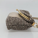 CHANEL Matelasse Shoulder Bag Wool Gray Gold CC Auth 127587V-4