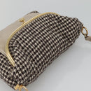 CHANEL Matelasse Shoulder Bag Wool Gray Gold CC Auth 127587V-6