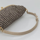 CHANEL Matelasse Shoulder Bag Wool Gray Gold CC Auth 127587V-7