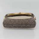 CHANEL Matelasse Shoulder Bag Wool Gray Gold CC Auth 127587V-5
