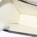 CELINE Shoulder Bag Leather White Navy gold Auth 127598-19