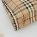 Burberrys Nova Check Shoulder Bag PVC Beige Gold Auth 127599-14