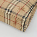 Burberrys Nova Check Shoulder Bag PVC Beige Gold Auth 127599-12