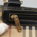 Burberrys Nova Check Shoulder Bag PVC Beige Gold Auth 127599-14