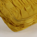 PRADA Accessory Pouch Nylon Yellow Silver Auth 127600V-9