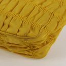 PRADA Accessory Pouch Nylon Yellow Silver Auth 127600V-14