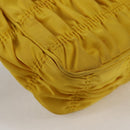 PRADA Accessory Pouch Nylon Yellow Silver Auth 127600V-15