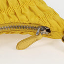 PRADA Accessory Pouch Nylon Yellow Silver Auth 127600V-18