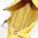 PRADA Accessory Pouch Nylon Yellow Silver Auth 127600V-10